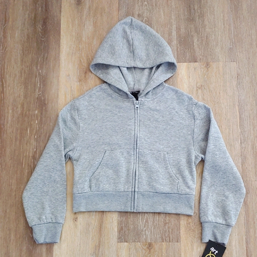 NWT Art Class Girls Full Zip Hooded Jacket Grey Size S (6/7)